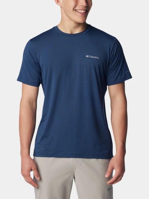 tricou pentru sport, cu maneci scurte pt. barbati Columbia Tech Trail Crew Neck II albastru 2