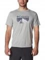 tricou pentru sport, cu maneci scurte pt. barbati Columbia Zero Rules Short Sleeve Graphic Shirt gri 1