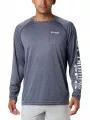 tricou cu maneci lungi, pentru sport pt. barbati Columbia Terminal Tackle Heather LS Shirt albastru 1