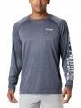tricou cu maneci lungi, pentru sport pt. barbati Columbia Terminal Tackle Heather LS Shirt albastru 1