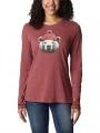tricou cu maneci lungi pt. femei Columbia Hidden Haven Long Sleeve Tee rosu 1