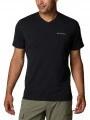 tricou pentru sport, cu maneci scurte pt. barbati Columbia Sun Trek V-Neck Short Sleeve negru 1