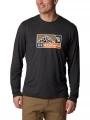 tricou cu maneci lungi, pentru sport pt. barbati Columbia Tech Trail Long Sleeve Graphic negru 1