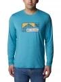 tricou cu maneci lungi, pentru sport pt. barbati Columbia Tech Trail Long Sleeve Graphic albastru 1