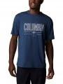 tricou pentru sport, cu maneci scurte pt. barbati Columbia Tech Trail Front Graphic SS Tee albastru 1